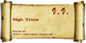 Végh Vince névjegykártya
